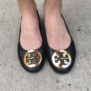 Tory Burch Classic Reva Ballet black and gold